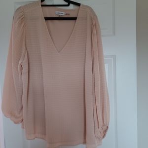 Calvin Klein 2X Pale Pink Blouse